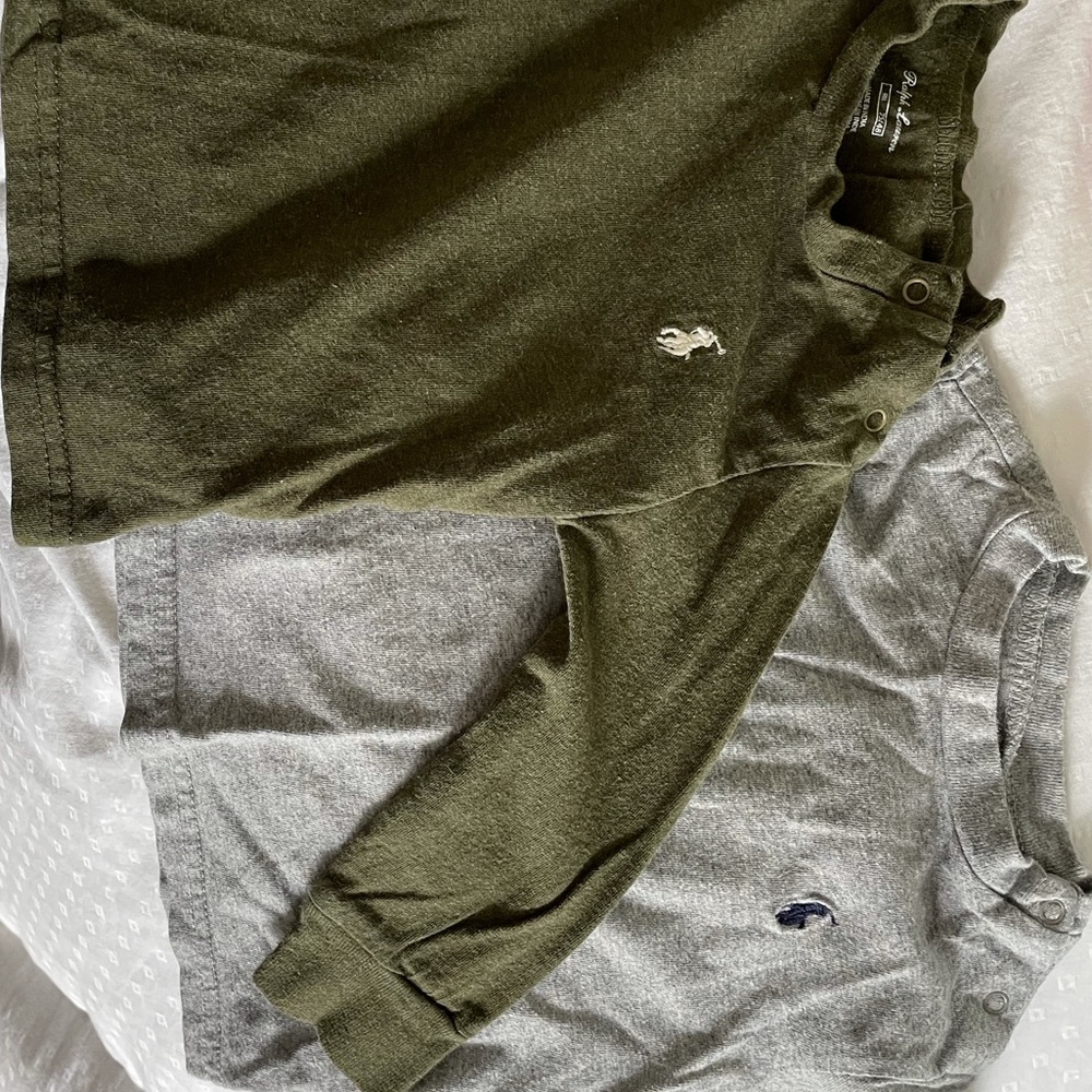 Two long sleeve polo baby shirts
